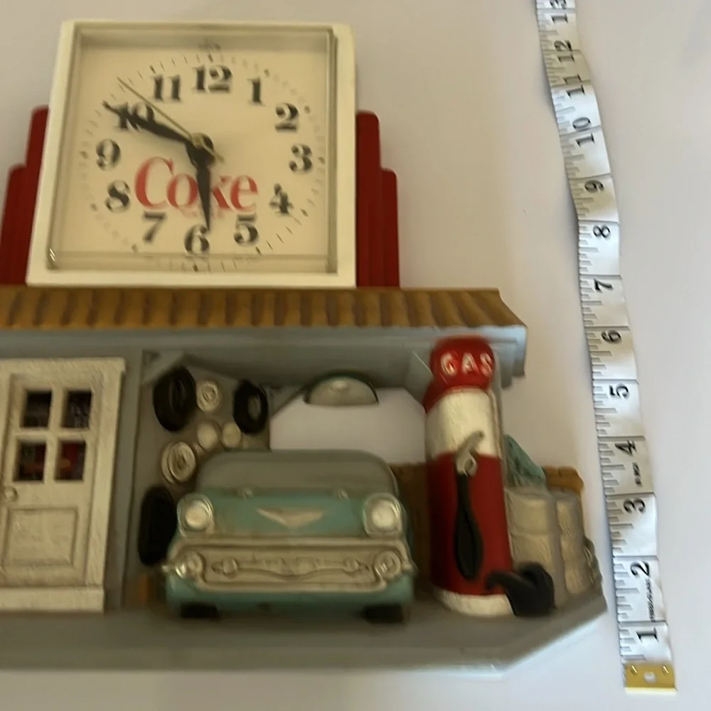 Vintage 90s Coca-Cola Gas Station Billboard Wall Clock